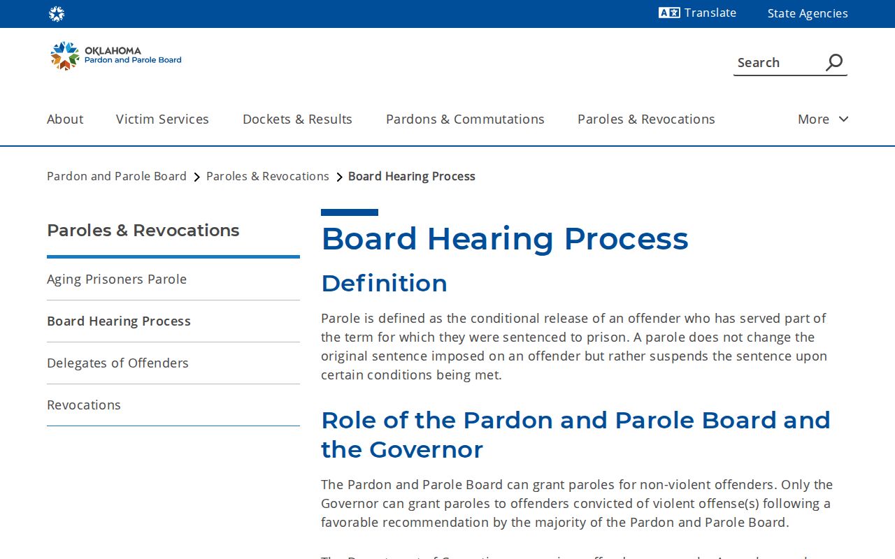 North Fork Correctional Center former prisoner parole release process