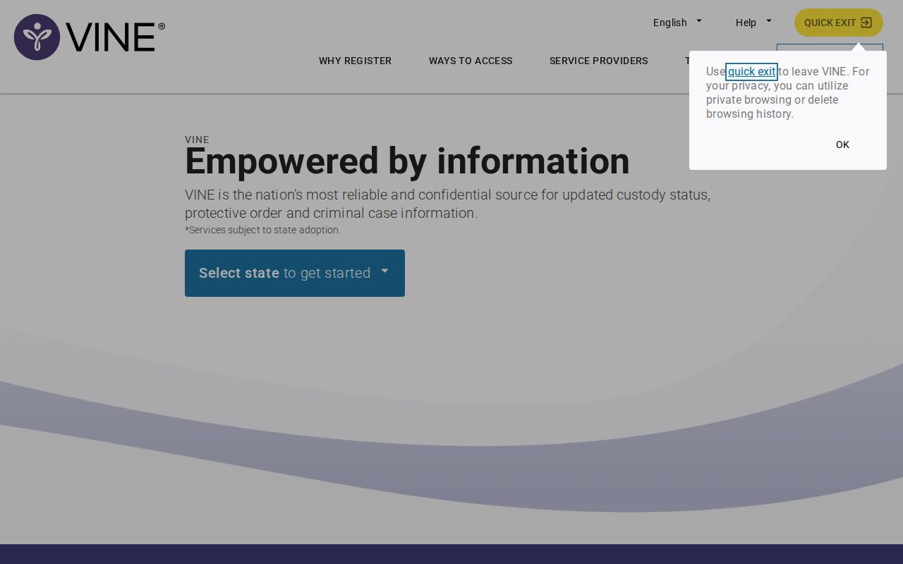 VINELink inmate search for a Beckham County release status check